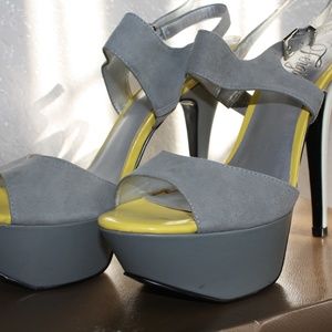 Fergie ~ Grey Suede Platform Stiletto Heels